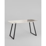 Стол обеденный Vermont 140*80 см керамика светлая ножки черные