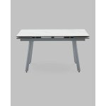 Стол Тайл 140-200/85/75 столешница Snow white подстолье металл серый