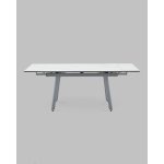 Стол Тайл 140-200/85/75 столешница Snow white подстолье металл серый