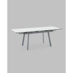 Стол Тайл 140-200/85/75 столешница Snow white подстолье металл серый