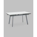 Стол Тайл 140-200/85/75 столешница Snow white подстолье металл серый
