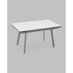 Стол Тайл 140-200/85/75 столешница Snow white подстолье металл серый