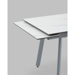 Стол Тайл 140-200/85/75 столешница Snow white подстолье металл серый