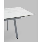 Стол Тайл 140-200/85/75 столешница Snow white подстолье металл серый