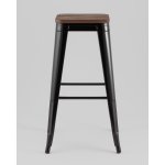 Стул барный TOLIX черный глянцевый + темное дерево KD