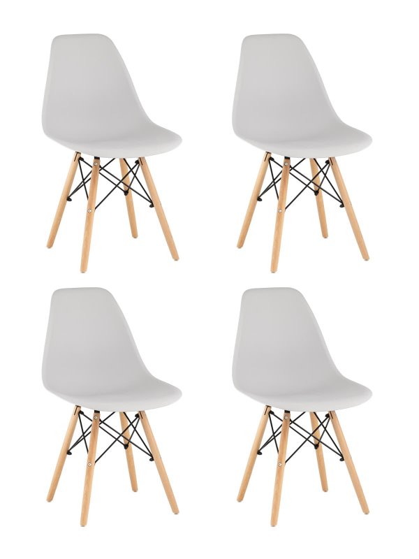 Стул Eames Style DSW светло-серый x4 (разборный каркас)