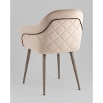 Стул Новел New велюр серо-коричневый, ножки бежево-серые