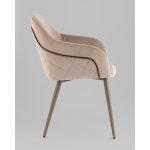 Стул Новел New велюр серо-коричневый, ножки бежево-серые