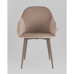 Стул Новел New велюр серо-коричневый, ножки бежево-серые