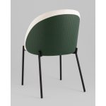 Стул обеденный Adelinde бежевый с зеленой экокожей