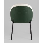 Стул обеденный Adelinde бежевый с зеленой экокожей