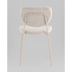 Стул обеденный Gigi серо-бежевый букле кремовые ножки