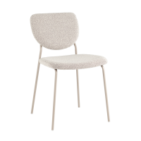 Стул обеденный Gigi серо-бежевый букле кремовые ножки