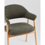 Стул обеденный Tavu с деревянными ножками зеленый