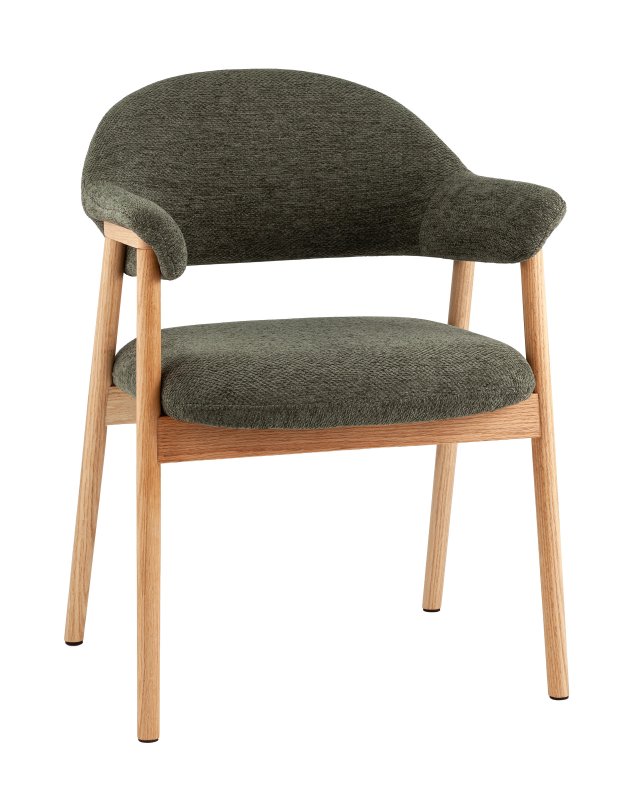 Стул обеденный Tavu с деревянными ножками зеленый