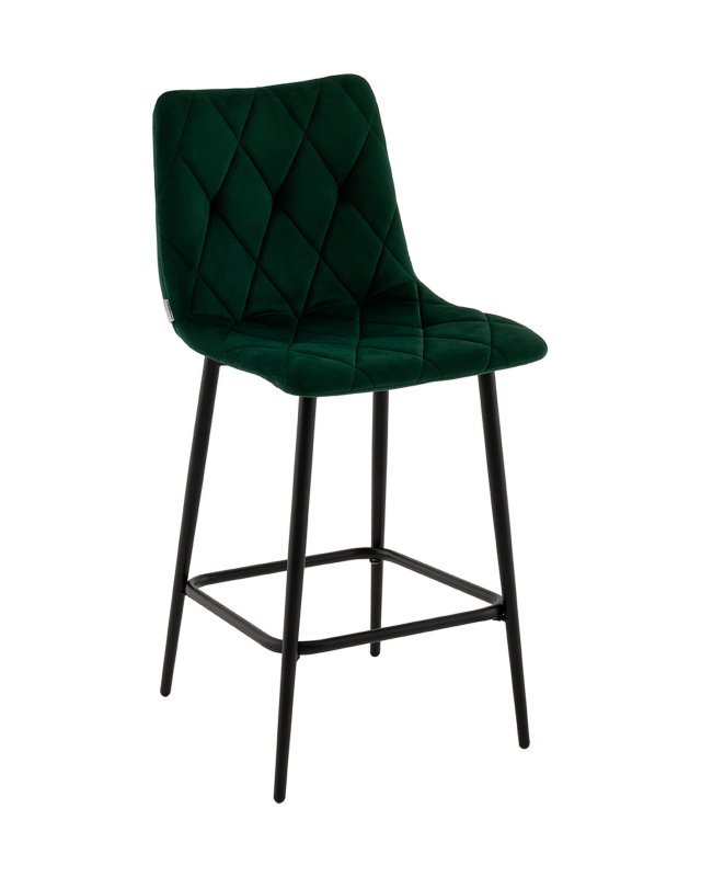 Стул полубарный Одди Diamond велюр темно-зеленый Стул полубарный Одди Diamond велюр темно-зеленый