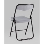 Складной стул Джонни велюр серый каркас черный матовый