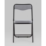 Складной стул Джонни велюр серый каркас черный матовый