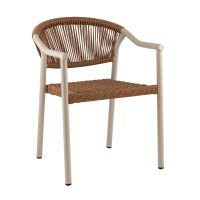 Стул Syna коричневый бежевые ножки