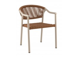 Стул Syna коричневый бежевые ножки