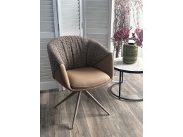 Стул ГИССЕН (GISSEN) 360 град., цвет КОФЕ HP032-08A PU / V885-1, экокожа / ткань / ЛАТТЕ, ®DISAUR