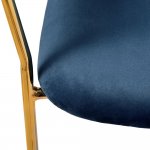 Комплект из 4-х стульев Turin синий, золотые ножки