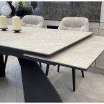 Стол ОРИГАМИ  240 AURA IVORY, керамика / Черный каркас М-City