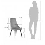 Стул Dave серый с жаккардом
