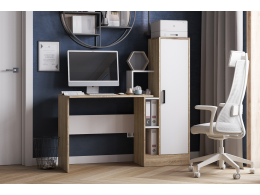 Компьютерный стол СКМ-2 дуб сонома/белый