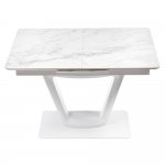 Стол Flame раскладной 116-155x80x76см, керамогранит белый мрамор, белый Стол Flame раскладной 116-155x80x76см, керамогранит белый мрамор, белый