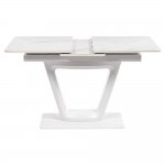 Стол Flame раскладной 116-155x80x76см, керамогранит белый мрамор, белый Стол Flame раскладной 116-155x80x76см, керамогранит белый мрамор, белый