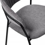 Стул Turin серый вельвет с чёрными ножками