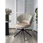 Стул ASTRA 360 град. поворот Белый Sonic 23 ткань / 7525-01 велюр / черный каркас, ®DISAUR