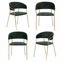 Комплект из 4-х стульев Turin зеленый, золотые ножки Комплект из 4-х стульев Turin зеленый, золотые ножки