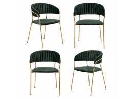 Комплект из 4-х стульев Turin зеленый, золотые ножки
