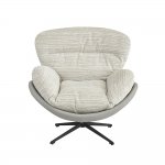 Кресло BLISS серый, экокожа, шенилл