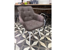 Стул СОЛИС 360 град. поворот.  Федерика Шоколад, иск.замша / черный каркас, М-City