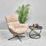 Кресло HUG латте, экокожа, шенилл