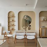 Стул Alan серый букле с ножками цвета орех