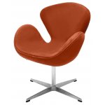 Кресло SWAN STYLE CHAIR терракотовый, искусственная замша