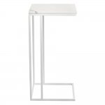 Придиванный столик Loft 35x35см, белый мрамор с белыми ножками