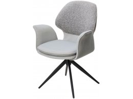 Стул LENNE 360 град. поворот., серый MILAN-450, ткань/ MOHAIR-151, ткань/ Черный, ®DISAUR