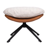 Оттоманка BLISS оранж/серый, экокожа, шенилл