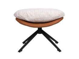 Оттоманка BLISS оранж/серый, экокожа, шенилл