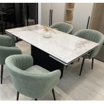 Стол АРИЯ 160 PANDORA LIGHT, керамика / Черный каркас М-City