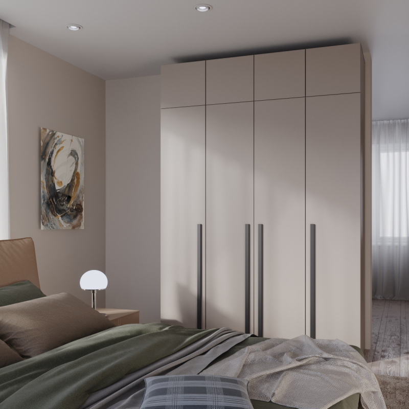 Антресоль  Бостон 1600*400*520 (Бежевый / Глиняно серый)