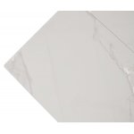 Стол КОМИЛЬФО МИНИ 100 БЕЛЫЙ МРАМОР с прожилками латте, керамика / ЧЕРНЫЙ, М-City