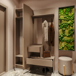 Набор прихожая Голд Бостон(вешалка В1 + шкаф Ш 600)(Бежевый(Глиняный/Серый)