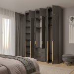 Набор Шкаф Фиеста + антресоль (Графит/Графит Софт) 2002*2600*500