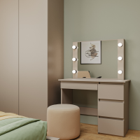 Стол косметический с подсветкой Сура 900х1360х400 Кашемир Стол косметический с подсветкой Сура 900х1360х400 Кашемир